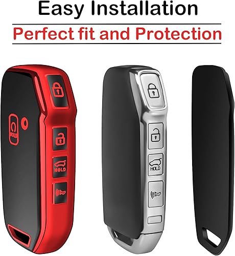 Miniatura 9 de Kirsnda Funda para llavero Kia, con llavero, TPU suave para proteger la llave del coche, compatible con Cerato Ceed Forte NIRO Sorento Seltos Soul