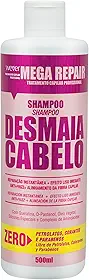 WEVER Mega Repair Shampoo Desmaia Cabelo, Tratamento Capilar Profissional, Anti-Frizz, com Queratina e D-Pantenol, 500ml