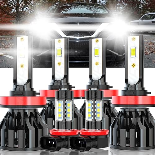 CHUSYYRAY Compatible con bombillas Nissan Murano 2015, 2016, 2017, 2018, H9 H11, bombillas antiniebla H11, 500% más brillantes, 6500 K IP67 súper