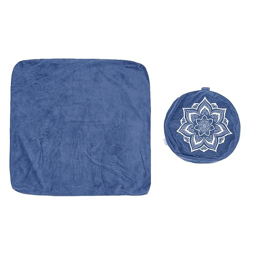 Meditation Zafu Cushion Set with Buckwheat Hulls & Memory Foam - Ergonomic Support for Yoga & Sitting - Removable Machine-Washable Luxury Velvet Cover - for Adults and Kids (Blue（COVER ONLY）)