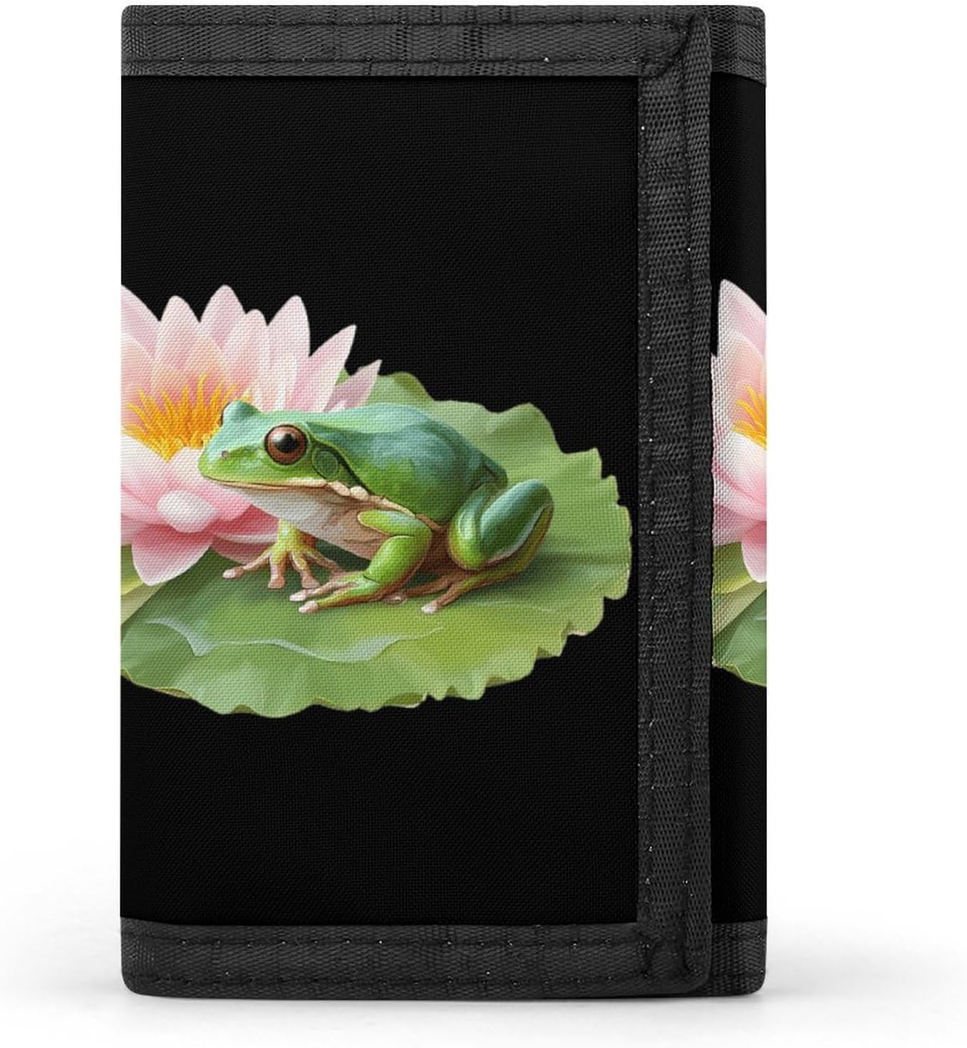 Cute Frog Trifold Slim Wallet Front Pocket With Money Clip And ID Credit Card Slots For Travel Work