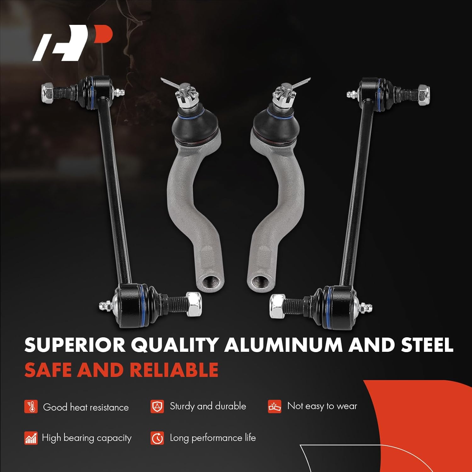 A-Premium Set of 4, Front Sway Bar Link, Outer Tie Rod End, Compatible with Honda Pilot 2009-2015 & Acura MDX 2007-2013, ZDX 2010-2013