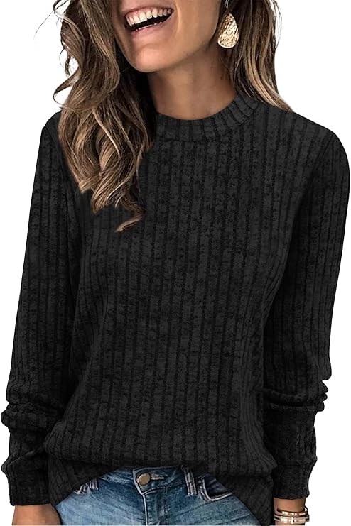 XIEERDUO Long Sleeve Shirts For Women Dressy Casual Mock Neck Fall Fashion 2025 Soft Lightweight Tunic Sweaters