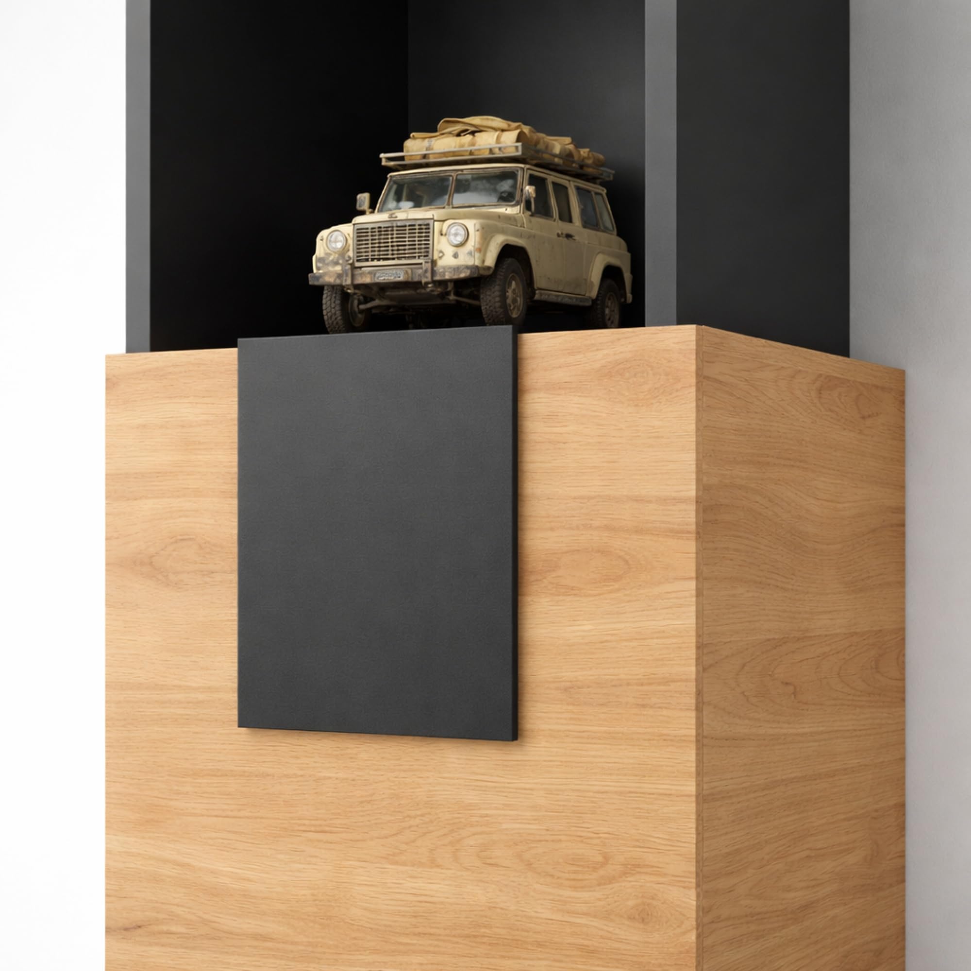 Komodee Wohnwand TV Torino Schwarz/Wotan 220x172x35 cm