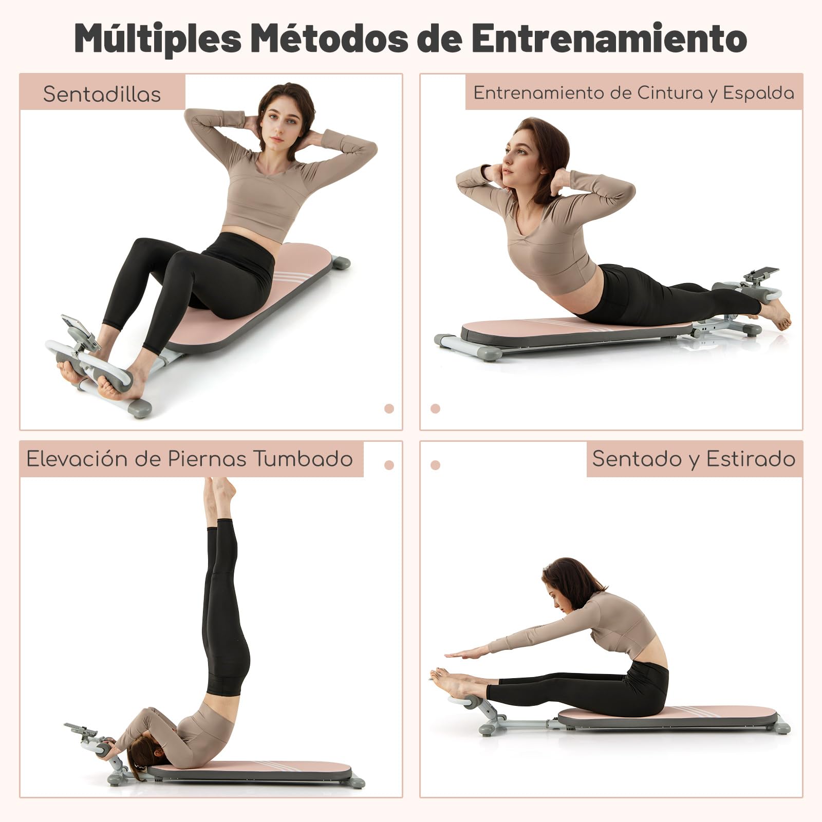 GOPLUS Banco de Abdominales Plegable, Banco de Pesas Inclinable con Ángulo Ajustable de 3 Niveles, Longitud Ajustable, Banco de Entrenamiento para Abdomen, Gimnasio, para Adolescentes de 14-18 Años