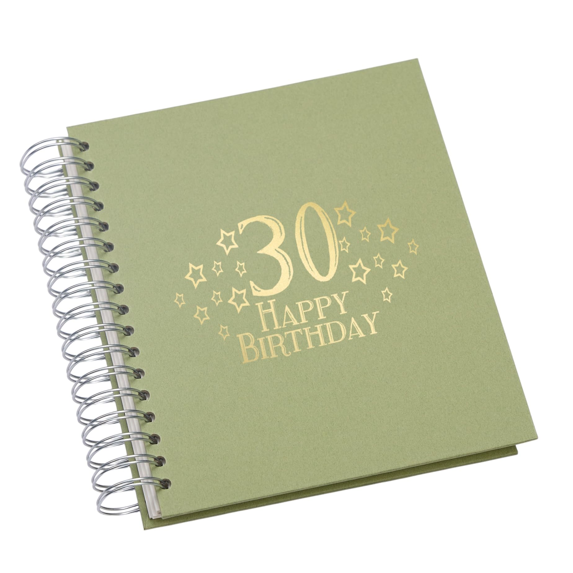 Large 30th Birthday Photo Album Memory Keepsake, Stars Design, Multiple Colour Options, Fits 6x4 or 5x7 Photos (Olive Green, 4 x 6 Inch) — image 1