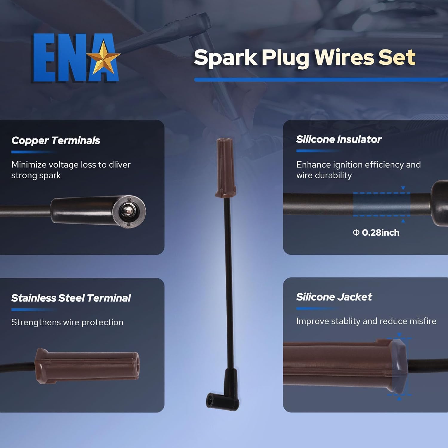 ENA Set of 3 Ignition Coil with 6 Spark Plug and Wire set 1999-2005 Compatible with Chevy Buick Pontiac Allure LaCrosse Lucerne Regal Impala Monte Carlo Grand Prix 3.8L V6 Replace# C849 DR39 3144 3951