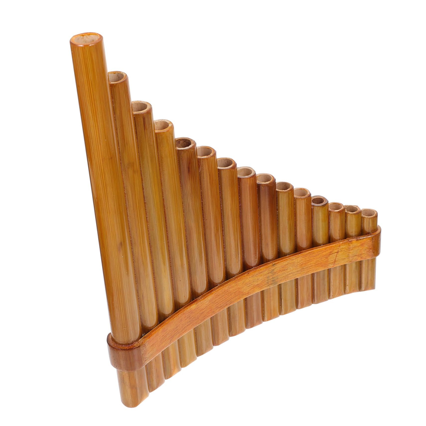 FRCOLOR Flauto Di Pan in Bambù 15 Canne Tonalità g Per Principianti, Strumento Musicale Scolastico in Colore Legno Naturale, Set Professionale Per Esercizi Musicali Design Destro
