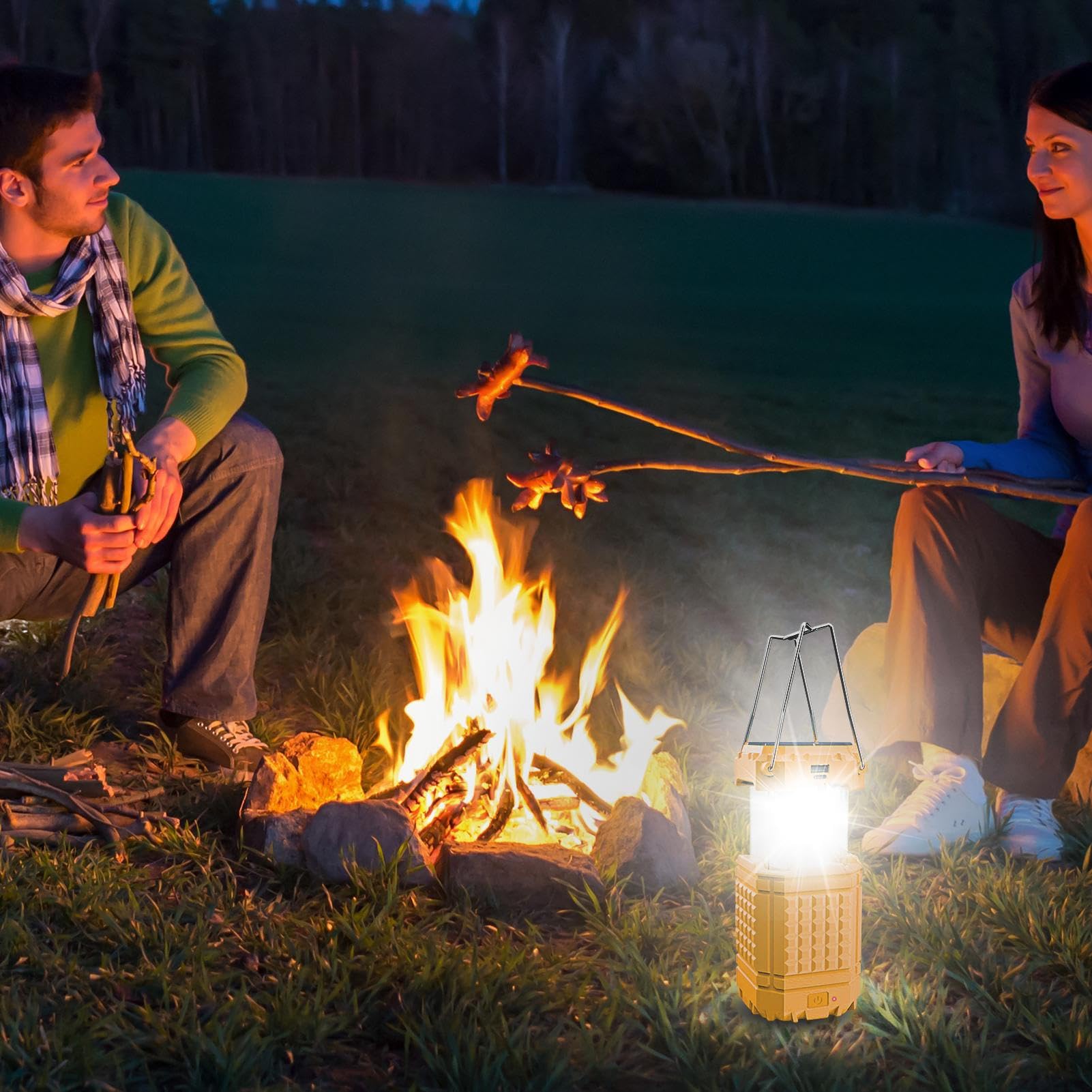 USB Camping Licht Hängbar mit Handkurbel | Solar-Campingleuchte mit Wiederaufladefunktion für Angeln, , Grillen, Klettern, Hof, Garten, Innenhof, Hinterhof und