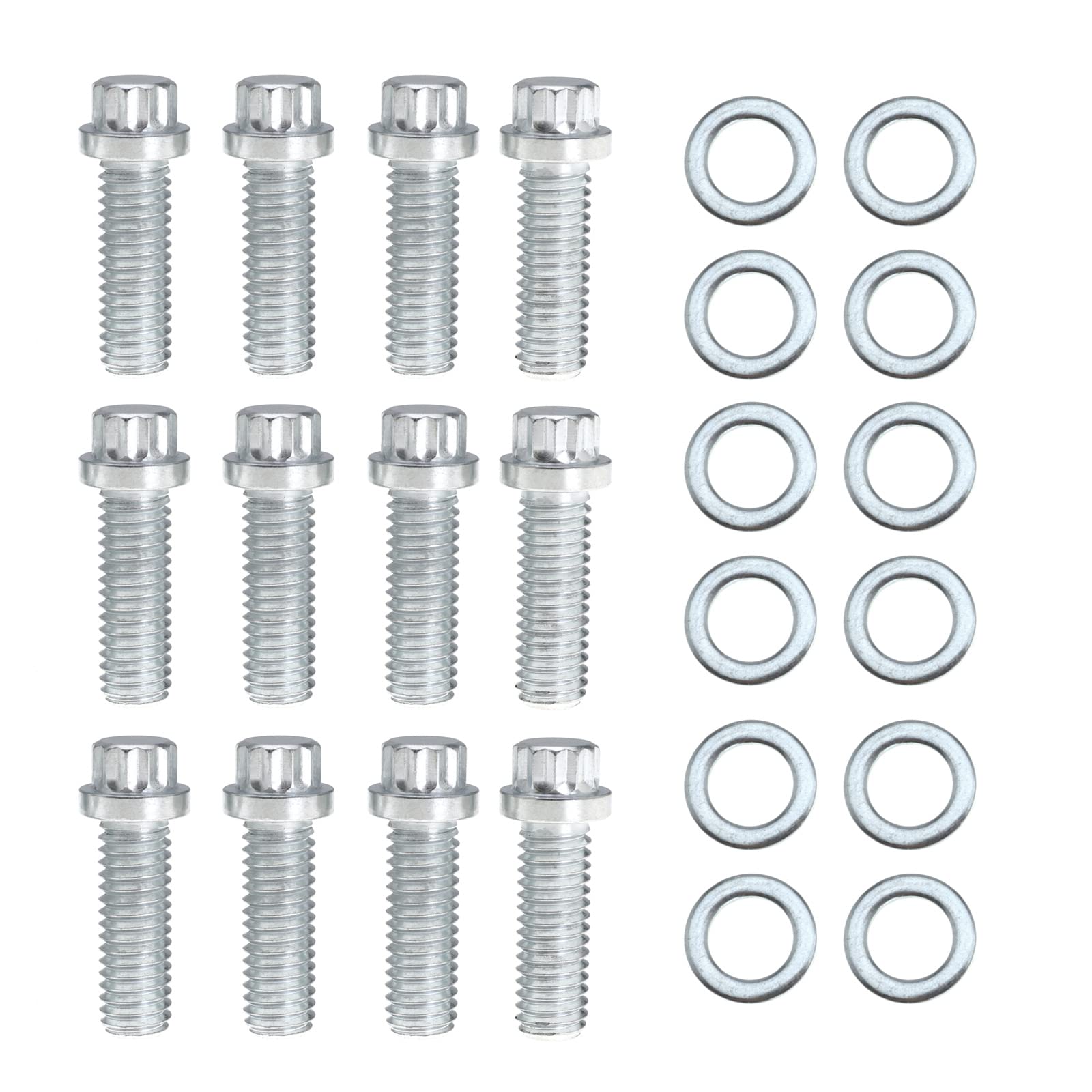 555-83250: 12-Point Intake Manifold Bolts | Fits Small Block Chevy (Except Vortec, LT & LS), Mopar (Except HEMI), AMC V8 | Gold Zinc Dichromate| Includes (12) 3/8 In.-16 X 1 In - View #5