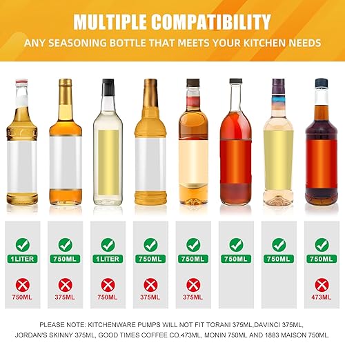 Miniatura 6 de 12 bombas de jarabe, bombas de jarabe de café dorado con 20 unidades de tapa roja, dispensador de jarabes de café para botellas, bebidas, postres,