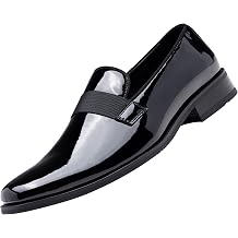 Jousen Mens Tuxedo Shoes Black Dress Shoes for Men Business Formal Mens Loafers Slip On