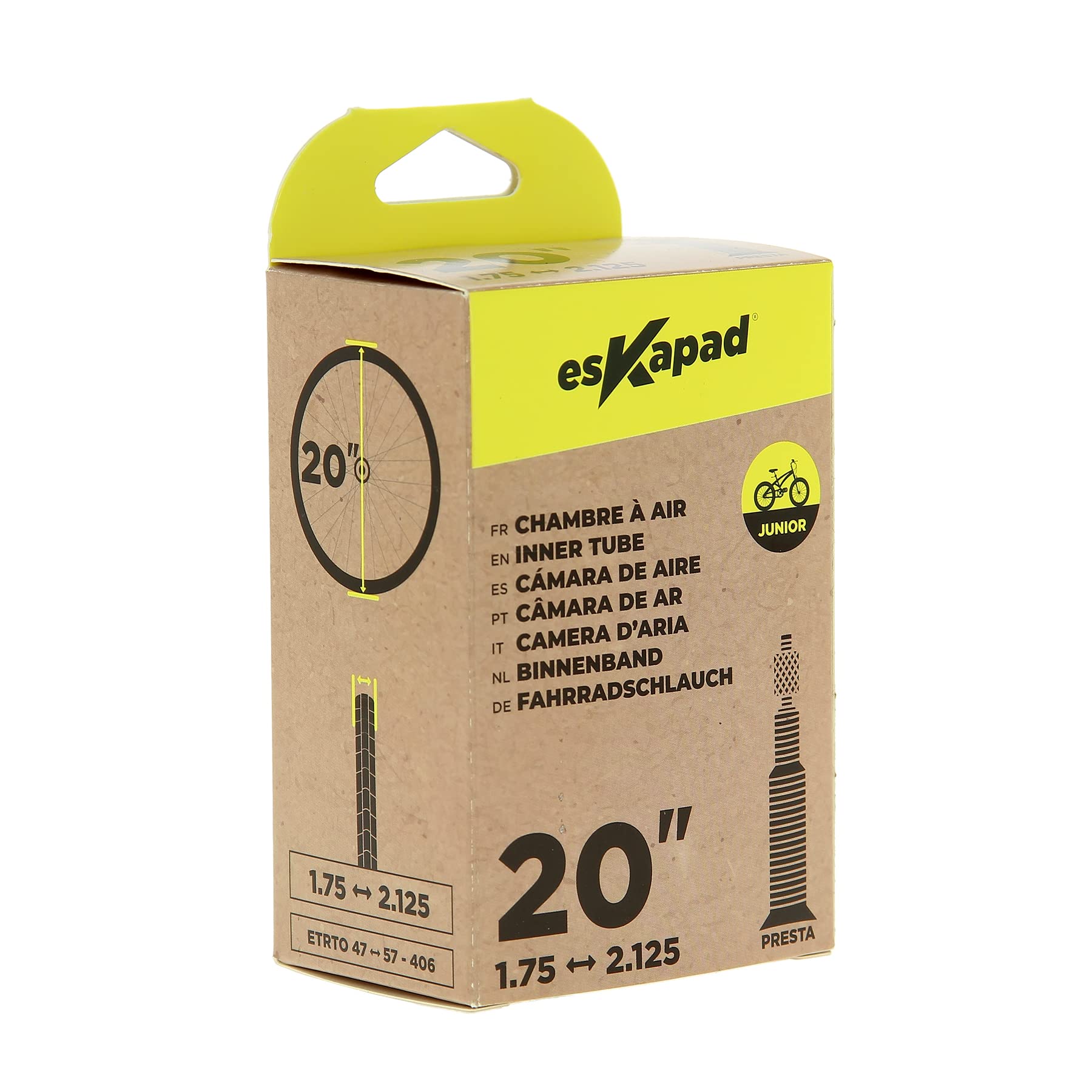 Camera D'Aria 20 Pollici Per Bici Junior - Valvola Presta Per Pneumatici 1.75-2.125 - Foto 4