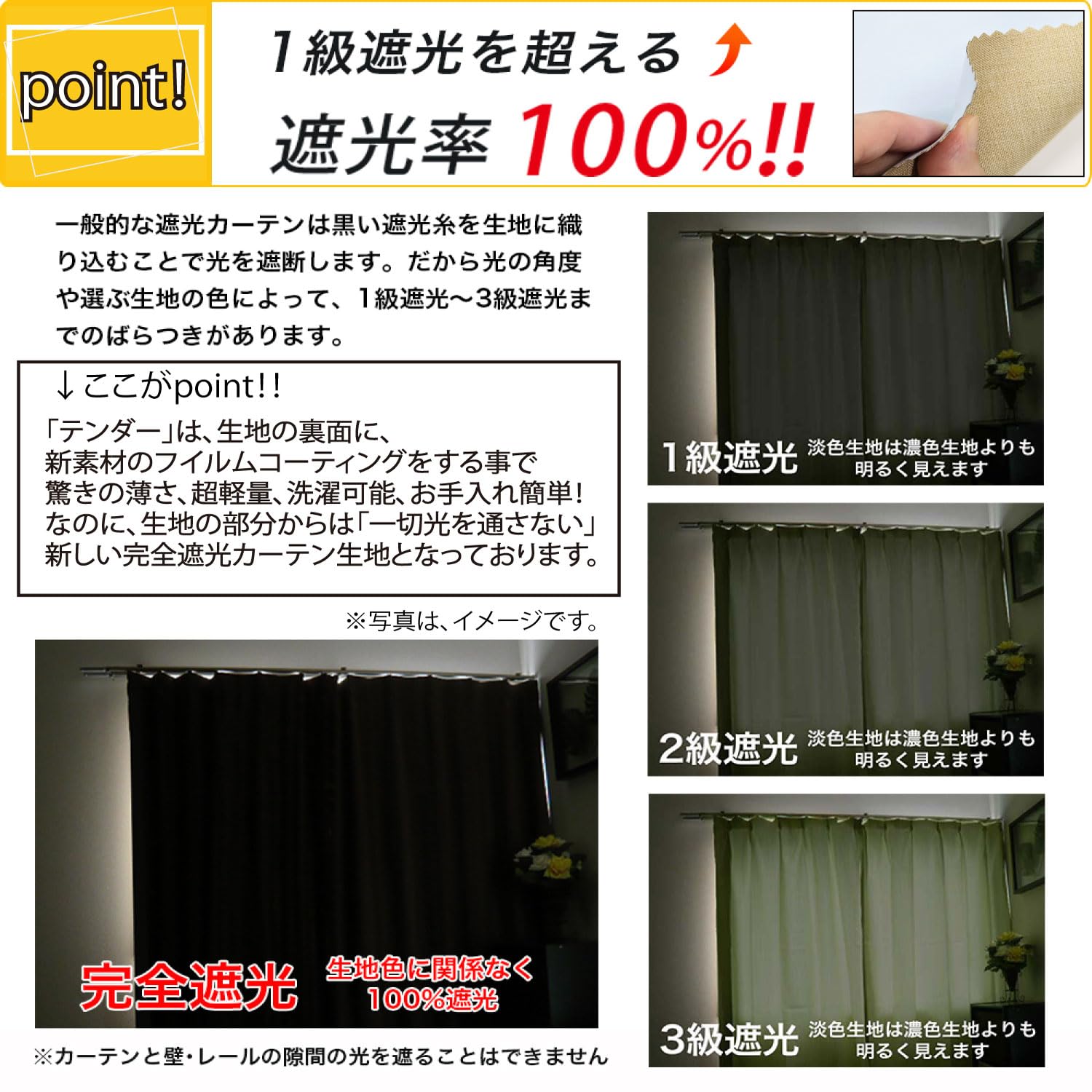 Amazon｜満天カーテン 4枚セット カーテン＆ミラーレース 完全遮光 超