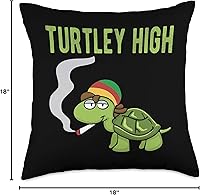 Vista 4 de BCC Weed Smoking Shirts Marihuana Stoner Regalos Weed Smoking Turtle Turtley High THC CBD Marihuana Stoner Throw Pillow, 18 x 18, Multicolor