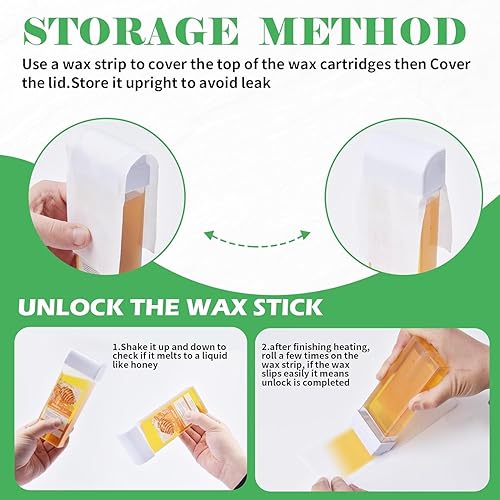 Miniatura 5 de Kit de cera enrollable, kit de cera para depilación, calentador de cera derretida, kit de depilación para mujeres y hombres, kit de calentador de