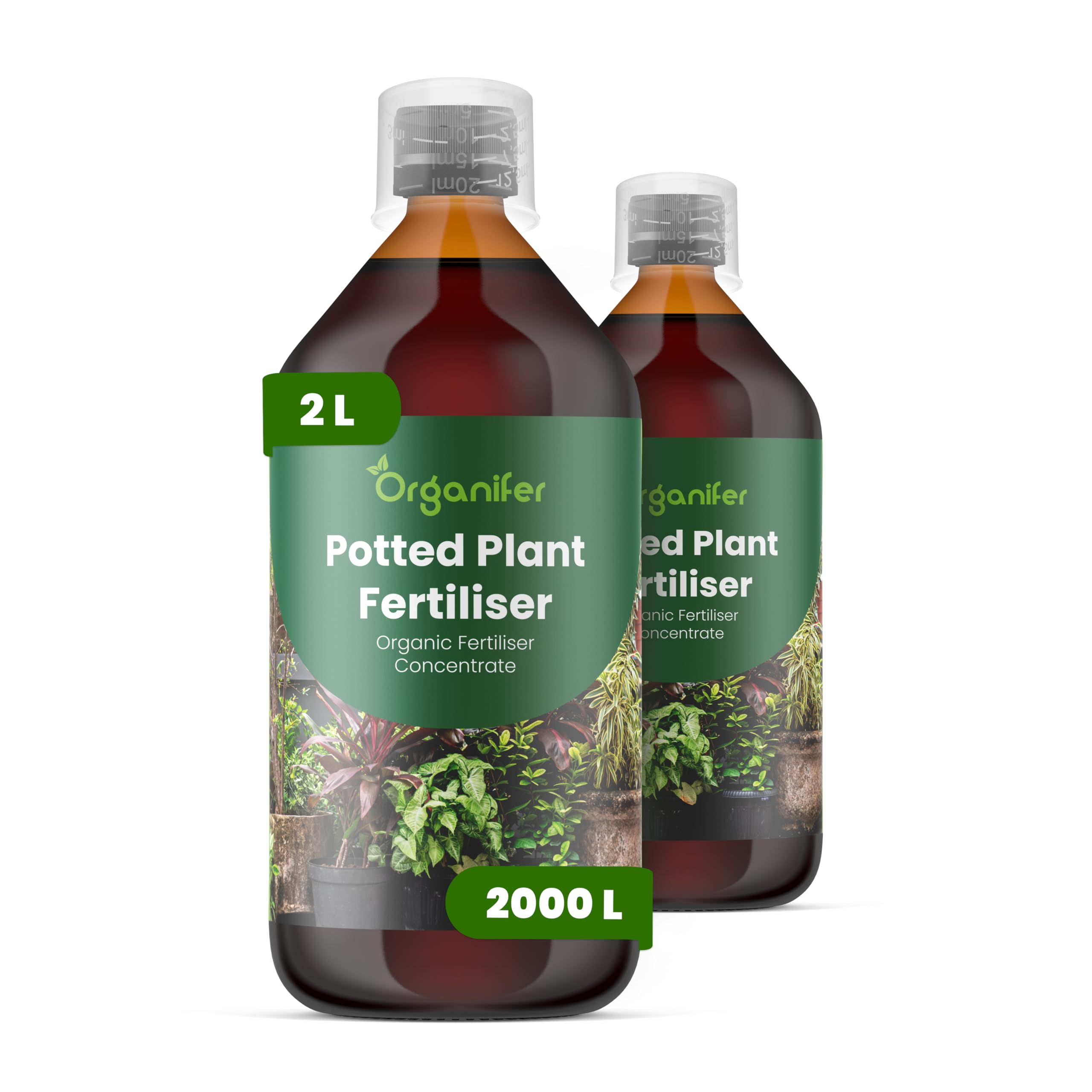 Fertilizante Líquido Para Planta En Maceta - 2x1L - NPK 3-4-3 | Abono Para Hojas Saludables Y Crecimiento Fuerte - Refuerza Raíces Y Vitalidad - Organifer