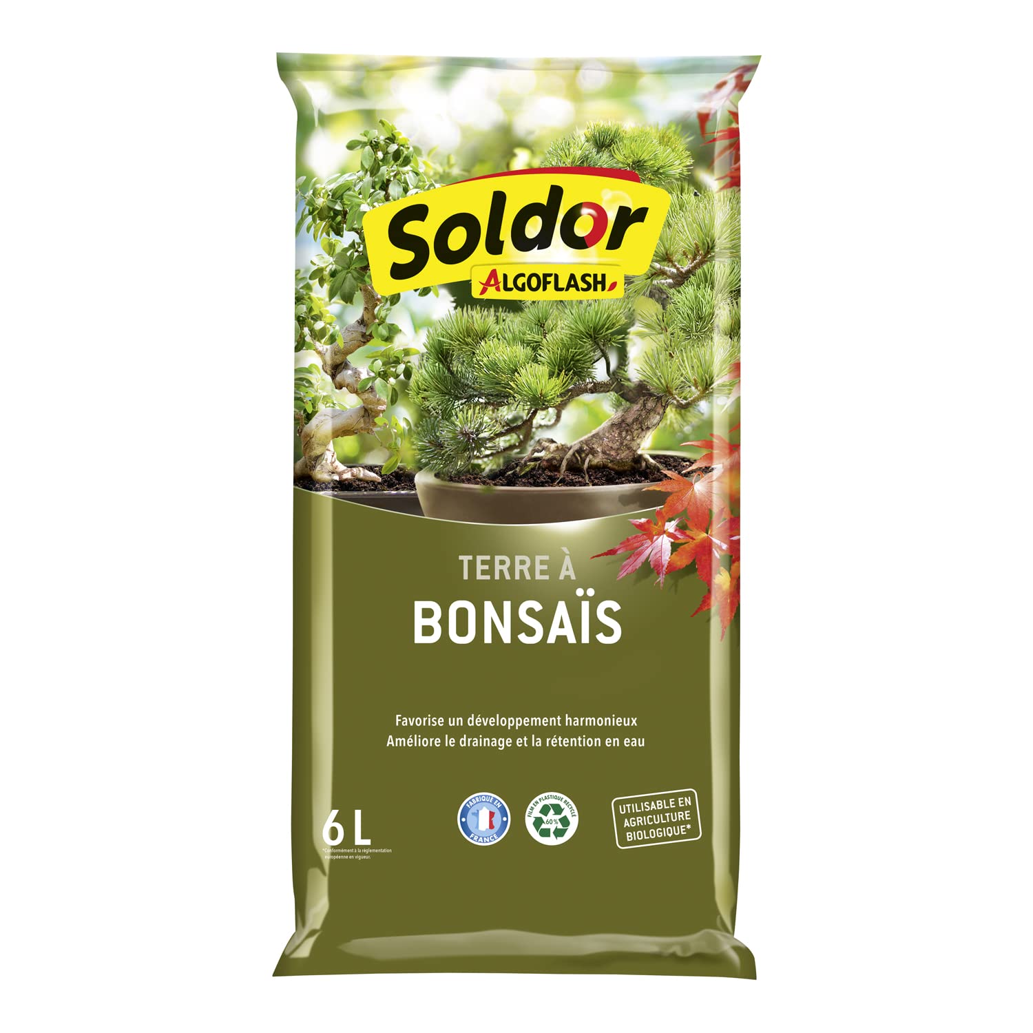 Algoflash Terre à Bonsaïs, UAB, Prêt à l'Emploi, Fabriqué en France, 6 L, TBONZ6
