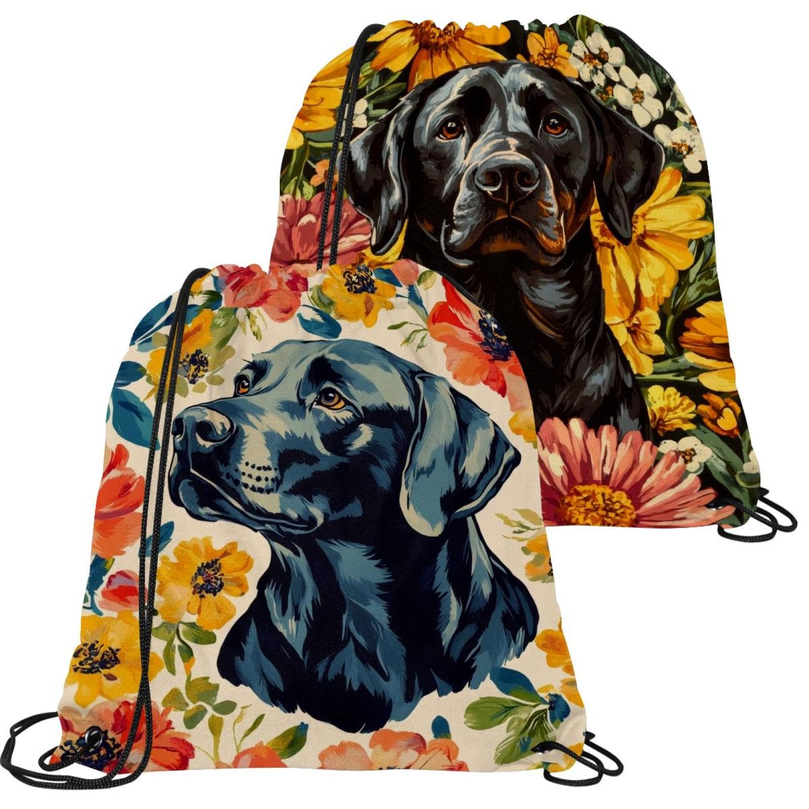 Sac à dos avec cordon de serrage imperméable lot de 2 taille unique