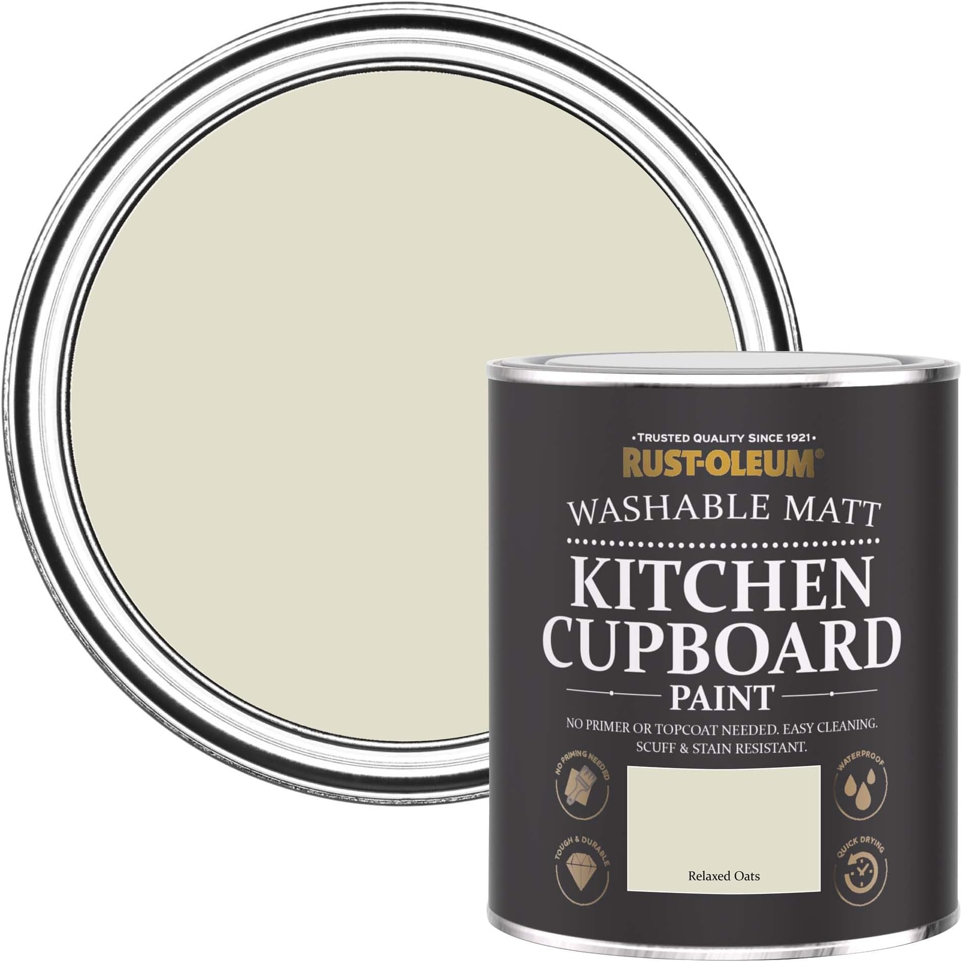 Rust-Oleum Beige Kitchen Cupboard Paint in Matt Finish - Relaxed Oats, 0.75 Liters (SHDRCT846)