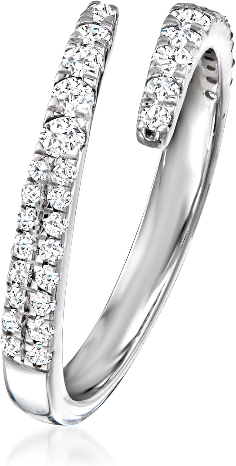 Ross-Simons 0.50 ct. t.w. Diamond Bypass Ring in Sterling Silver