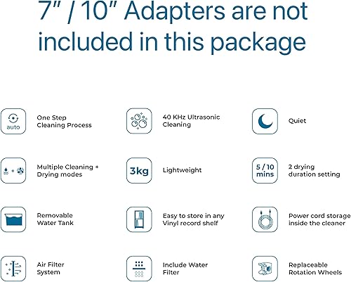 Vista 6 de Limpiador ultrasónico de discos de vinilo, máquina de limpieza ultrasónica de discos de vinilo de 40 kHz con secado automático, kit de limpieza