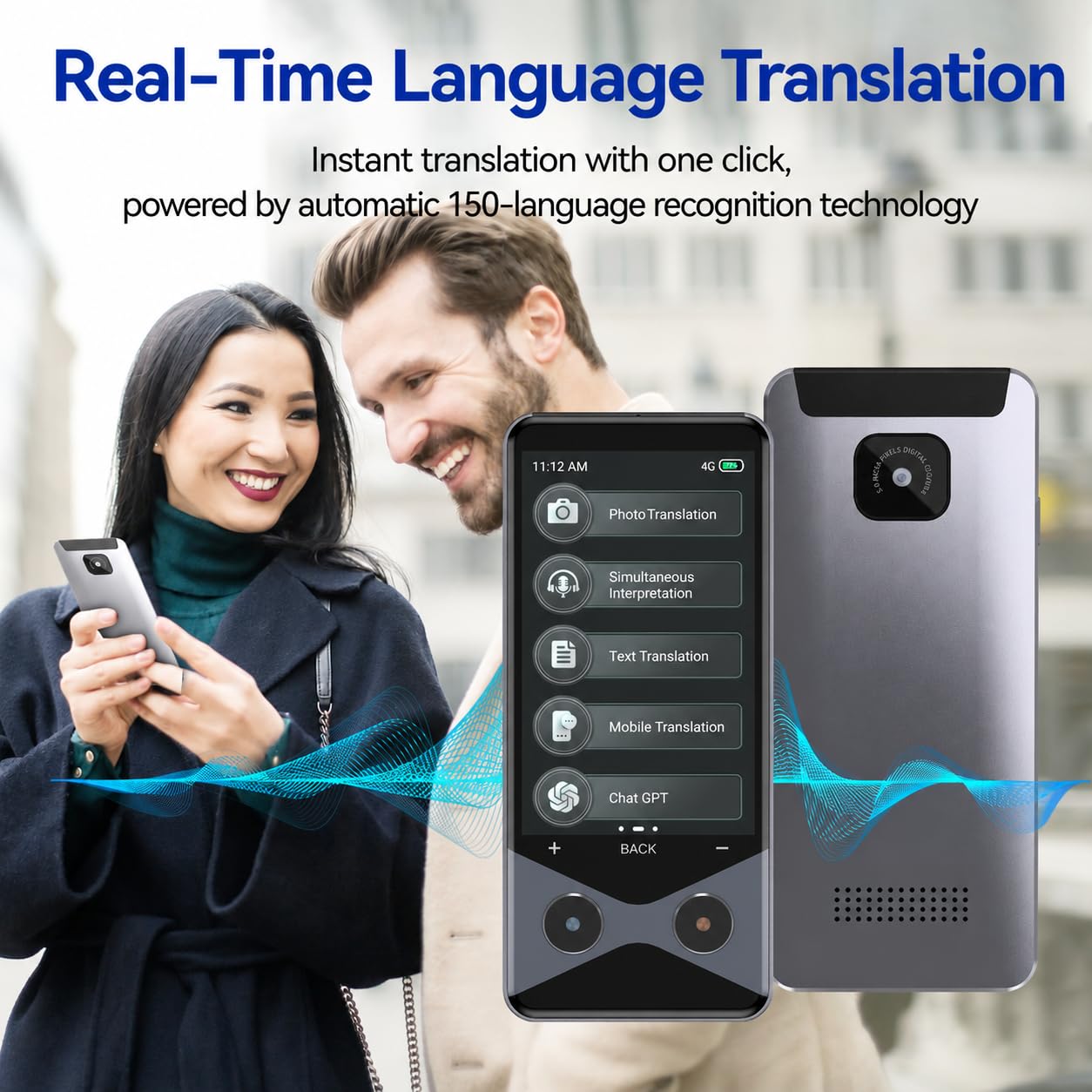 SKARA Traduttore Vocale Istantaneo AI, Oltre 150 Lingue, SIM 4G, WiFi e Offline, Traduttore con Traduzione Fotografica OCR, Traduzione di Gruppo, Dispositivo di Traduzione per Viaggi e Business