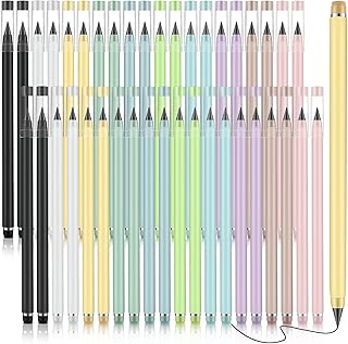 Marsui 40 Pcs Everlasting Pencil Forever Inkless Pencil Eternal with Eraser Aesthetic Reusable for Writing Drawing Home Of...