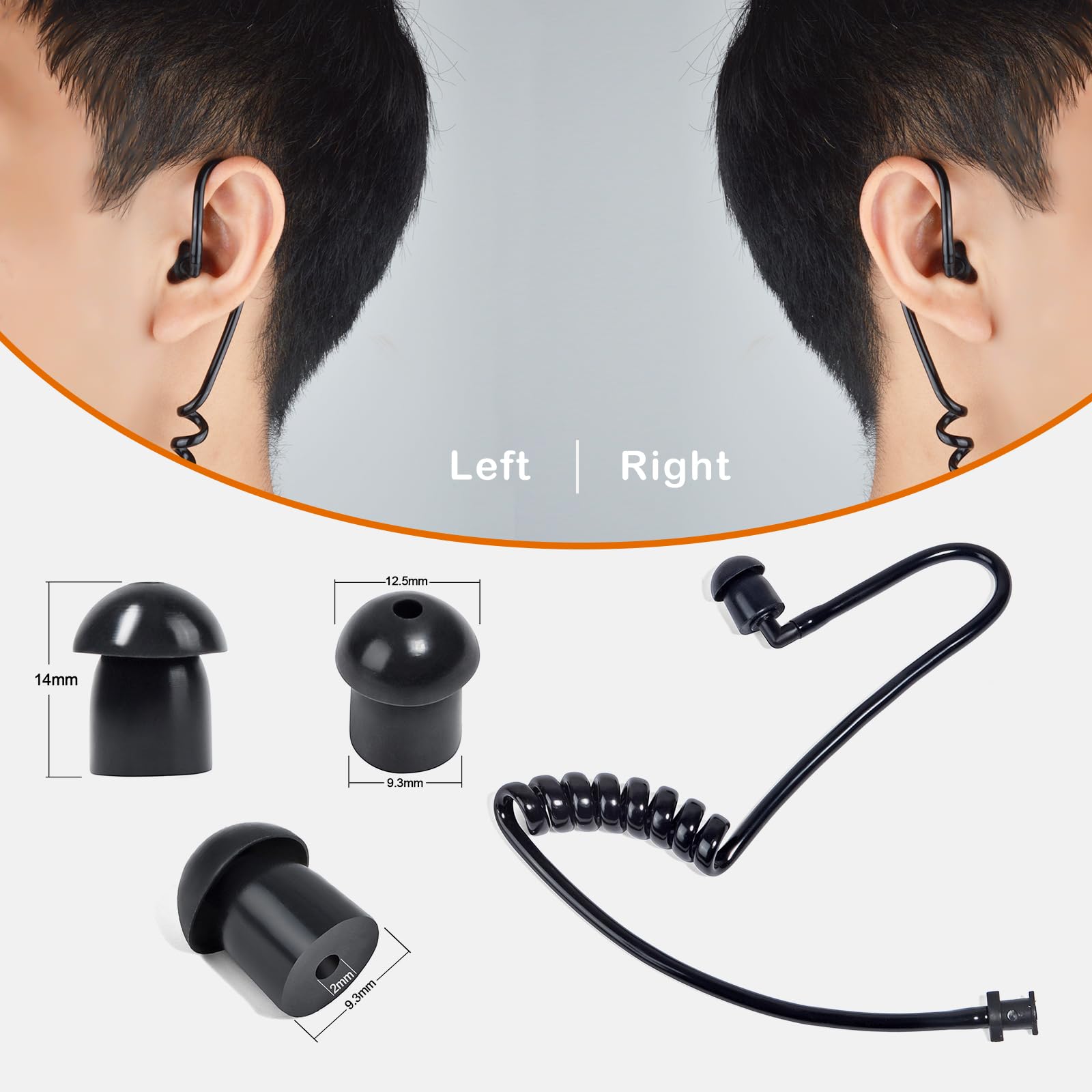 Lot 6 Paires Embouts Silicone S Blanc UAYESOK – Pour Oreillettes Radio Motorola Kenwood Baofeng Talkie-Walkie