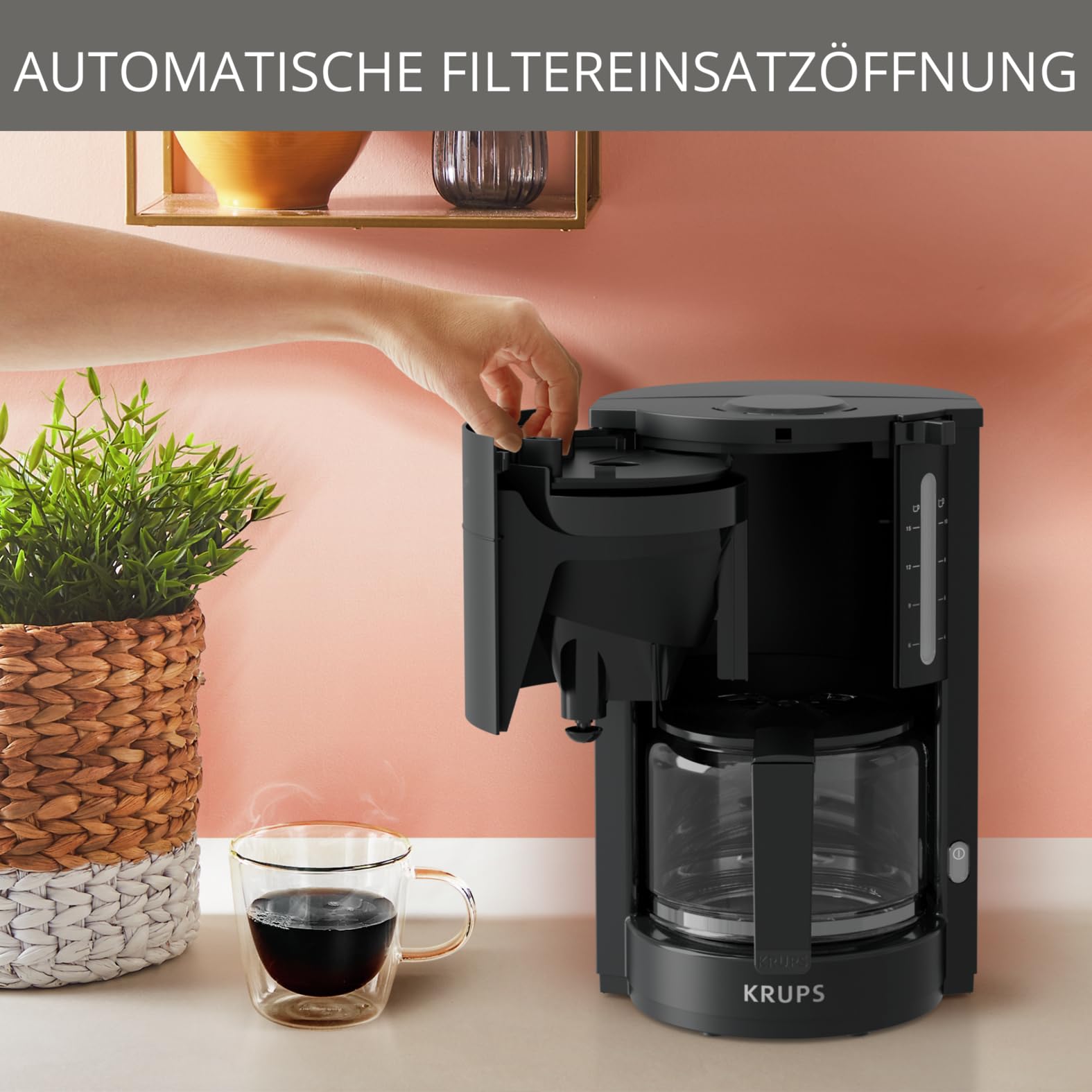 Krups F30908 ProAroma Filterkaffeemaschine 1,25L 1050W Schwarz