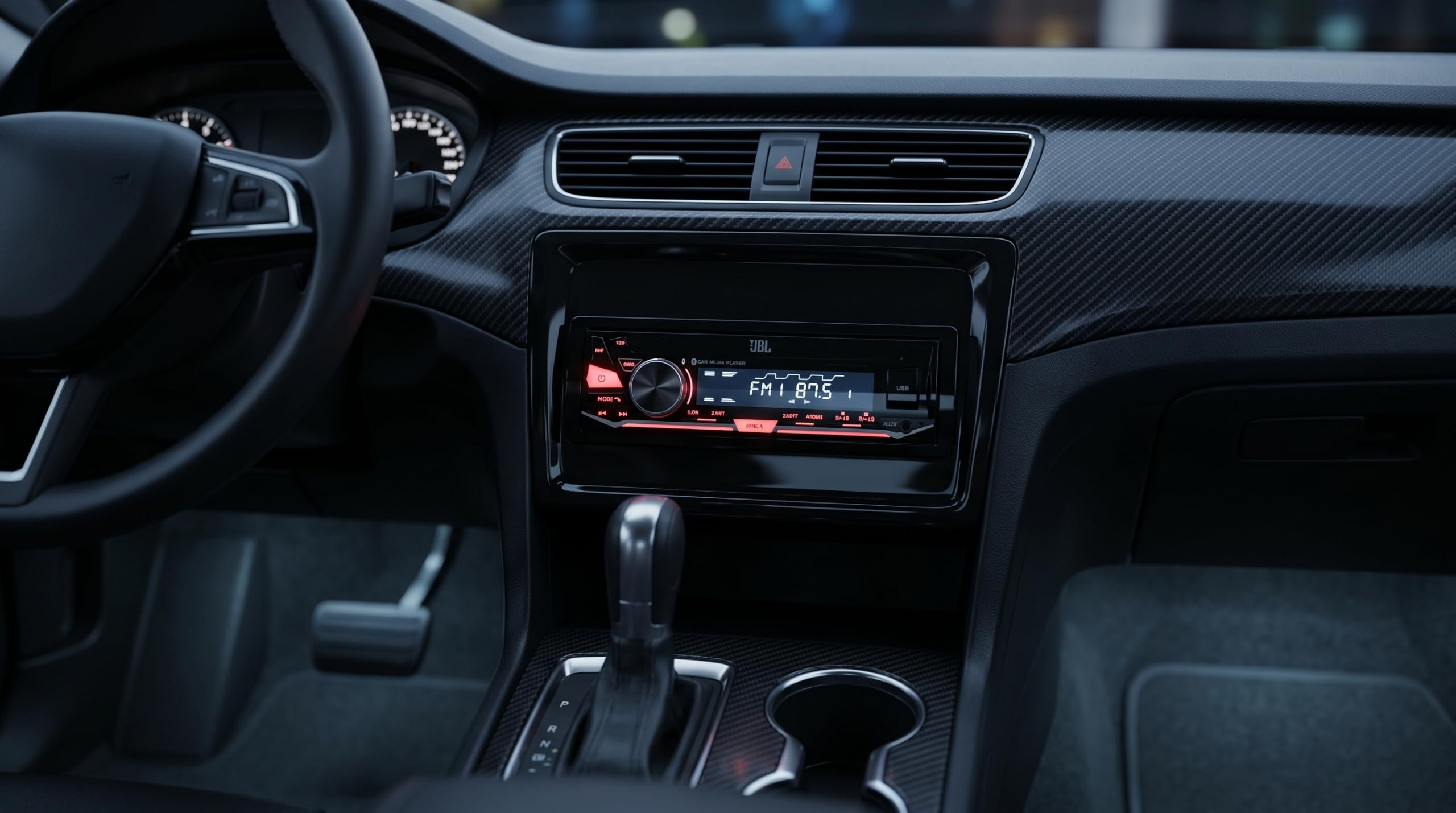 JBL Celebrity 350 Autoradio 1 DIN Bluetooth USB AUX AM FM RDS per Auto | Potenza max 4x50W, Bluetooth 6.0, sintonizzatore AM FM RDS, uscita RCA 6 canali 4V, 20Hz-20kHz, misure 178x50x87mm, microfono