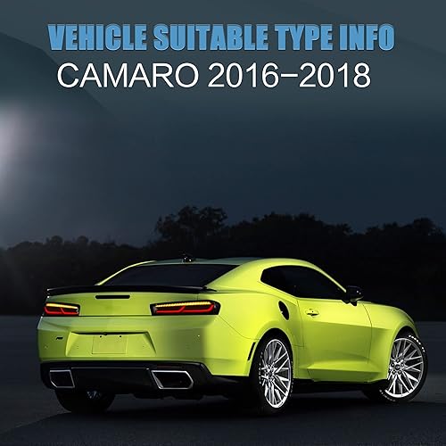 Miniatura 2 de VLAND Conjunto de luces traseras LED para Chevrolet Camaro 6 generación 2016-2018 (LS, LT, RS, SS, ZL1), Plug-and-play, señal de giro amarilla,