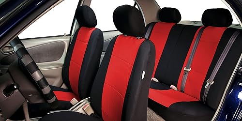 Miniatura 2 de FH Group - Juego completo de fundas de neopreno para asiento trasero dividido y delantero de respaldo bajo de autosedánSUV, de neopreno, ajuste