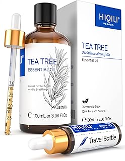 Sponsored Ad - HIQILI 100ML Tea Tree Essential Oil,Included 10ML Travel Bottle,100% Pure Therapeutic Grade for Toenail Fun...