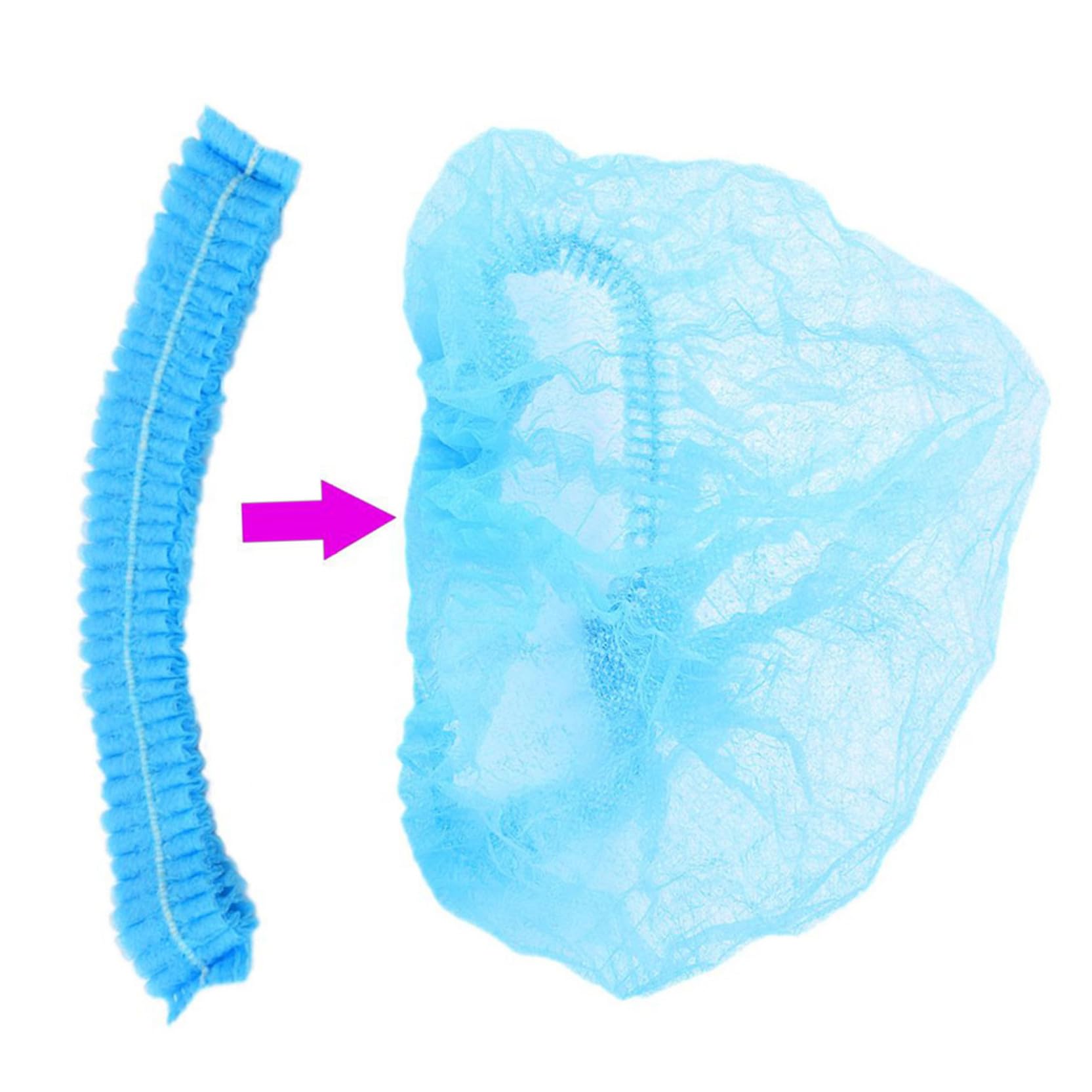 20pezzi Cuffie Monouso in Non Elasticizzato Per Pulizia Del Trucco e Doccia Design Facile Da Riporre Colore Blu