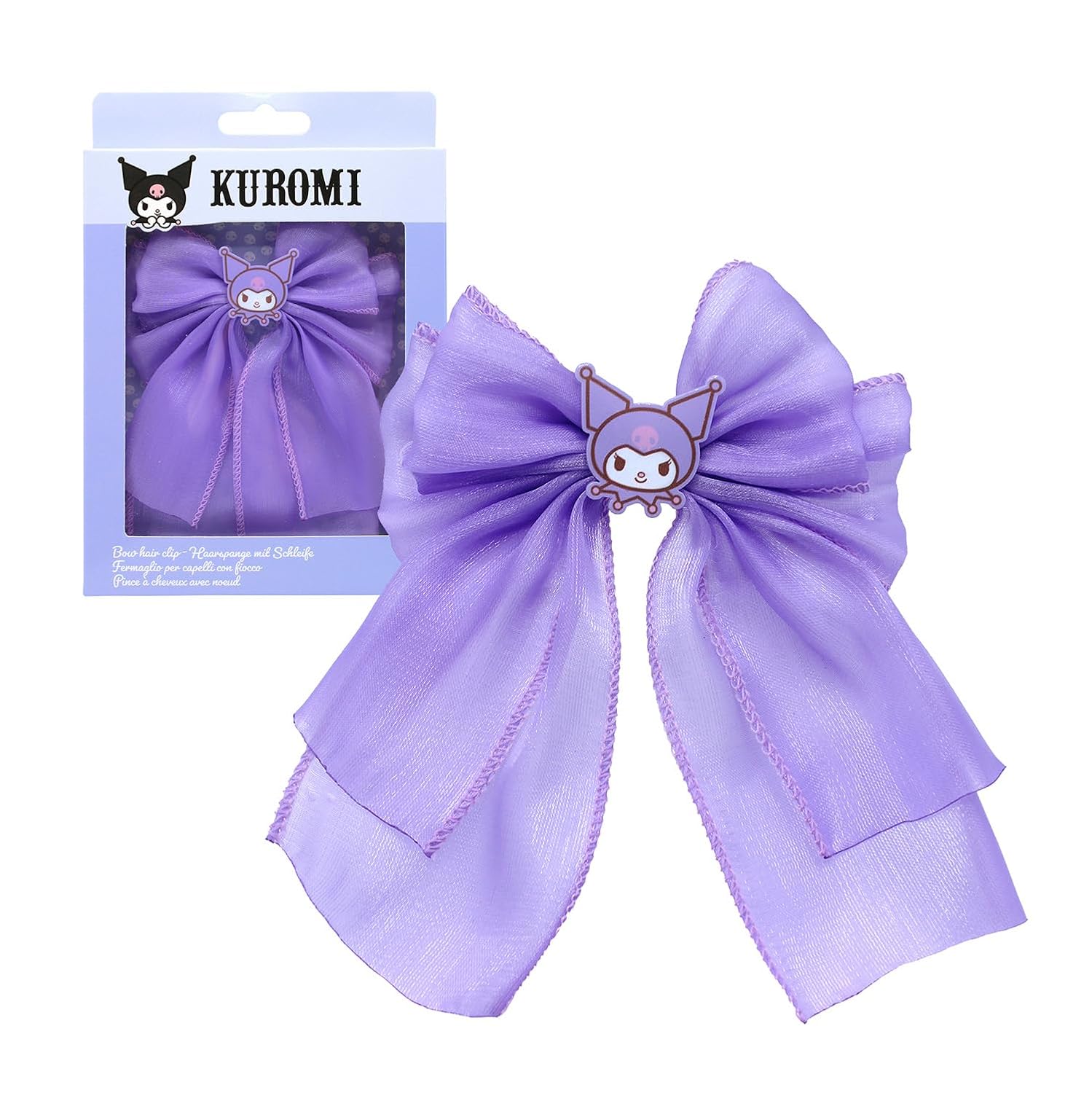 Joy Toy - Kuromi Hair Clip with Bow in Gift Box