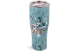 Vera Bradley Sunlit Garden Greek Sage 32 oz Travel Cup