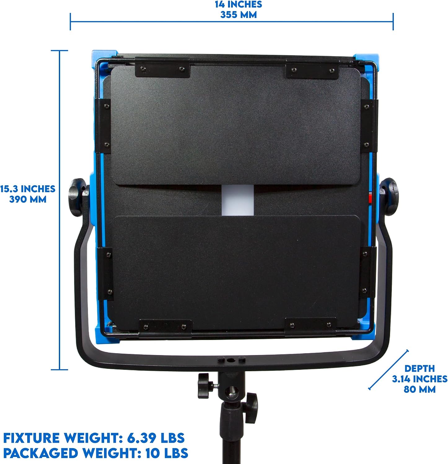 Dracast Kala Plus Series Bicolor LED1000 Kit with Injection Molded Travel Case - 2 Pack Includes Panel Lights, Stands, Barndoors, Diffusion | App Control | Travel Case | App Control | Dimmable 0-100%