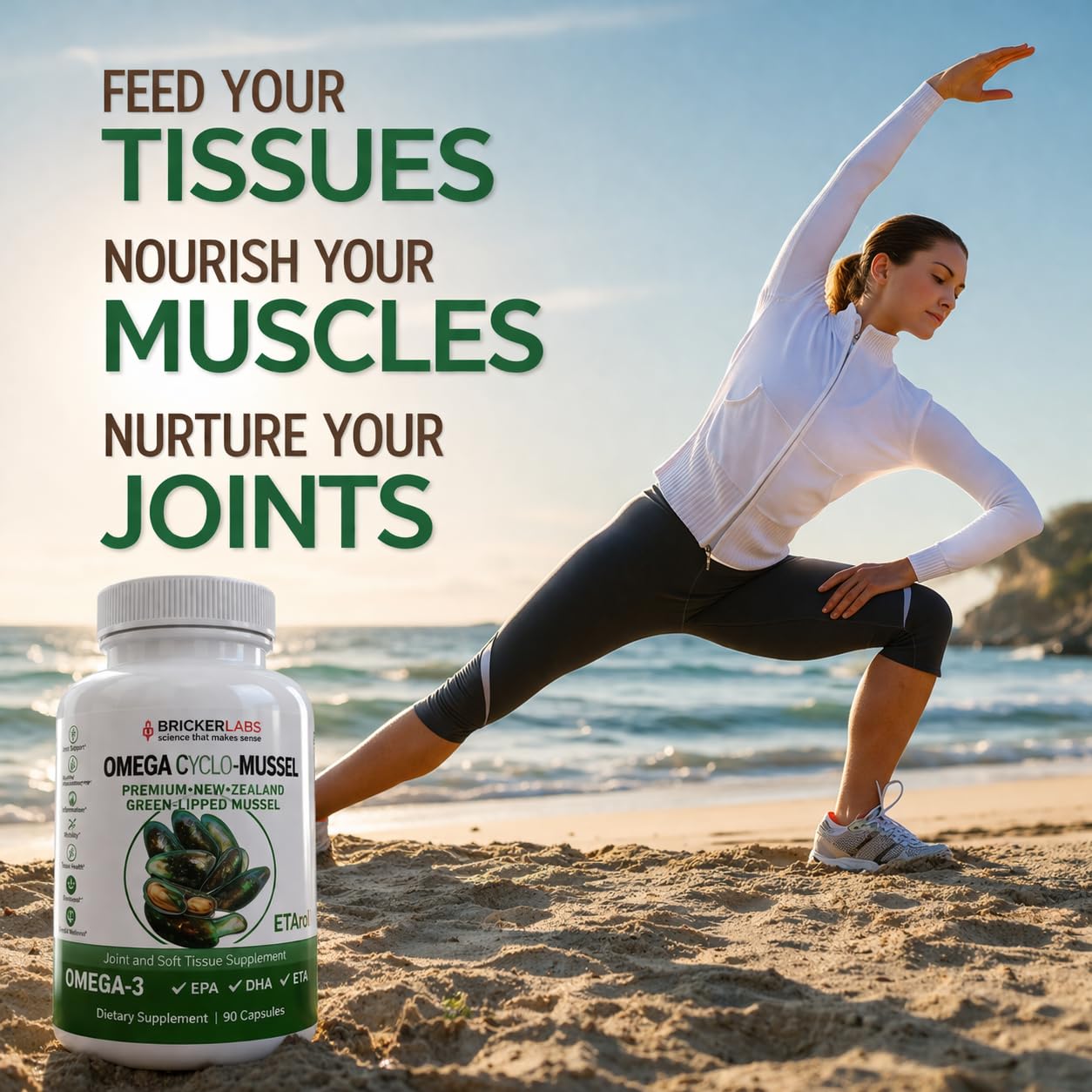 Bricker Labs Omega Cyclo - Mussel Joint Health Supplement, Premium New Zealand Green Lipped Mussel, Full Spectrum Omega Joint Supplements for Joint Health and Comfort, 90 Capsules — Amazon image 8