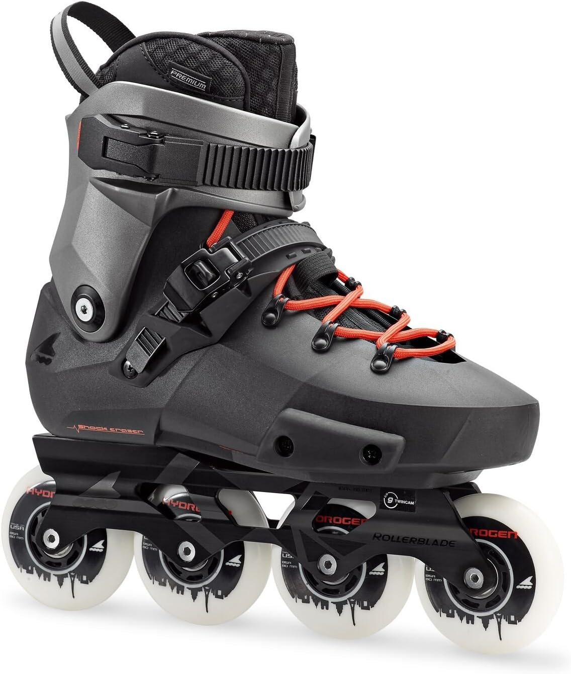 Rollerblade Twister Edge X Unisex Adult Fitness Inline Skate, Black and Metallic Grey, Premium Inline Skates