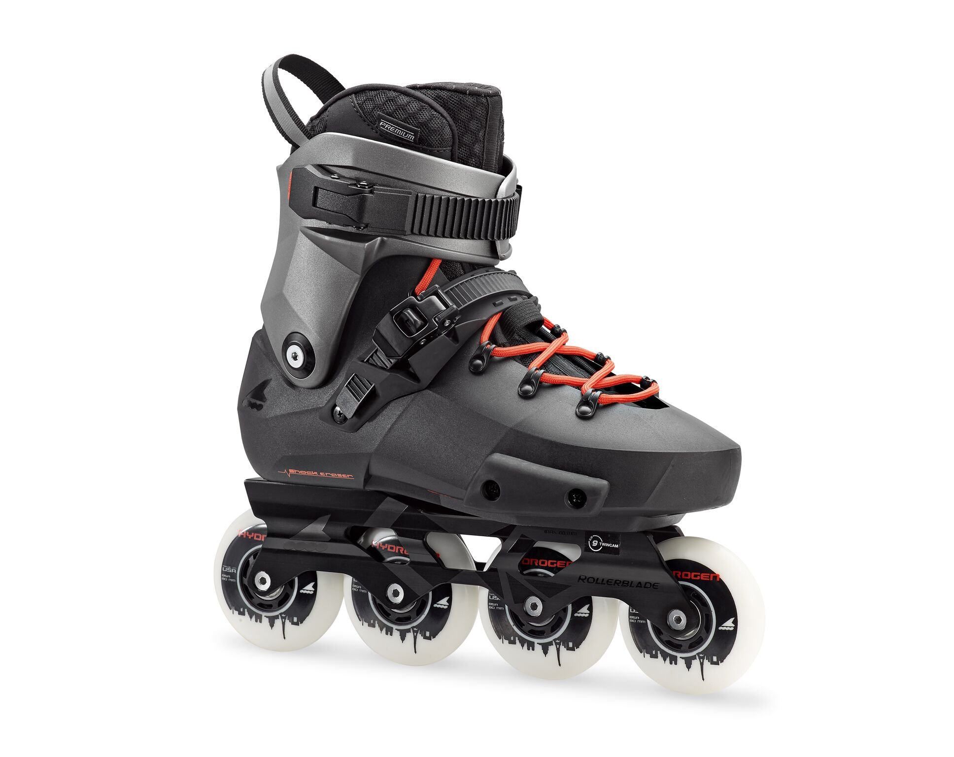 Rollerblade Twister Edge X Unisex Adult Fitness Inline Skate, Black and Metallic Grey, Premium Inline Skates