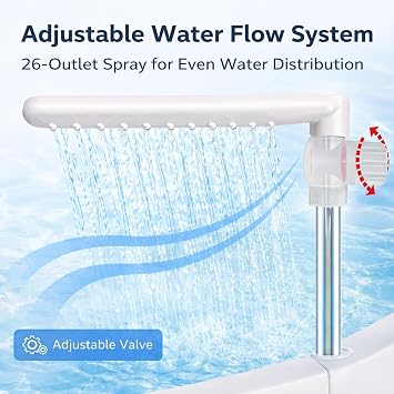 Bearded Dragon Tank Accessories Pool with Water Fountain Flow Control Valve