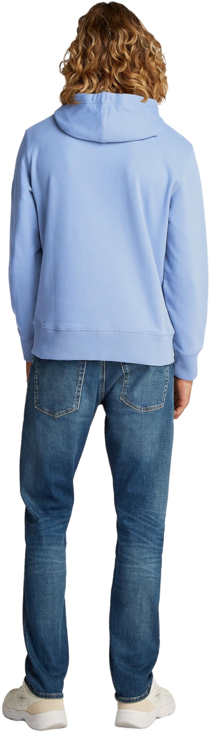 Calvin Klein Herren Hoodie Badge mit Kapuze, Blau (Tempest), XXS – Ansicht 2