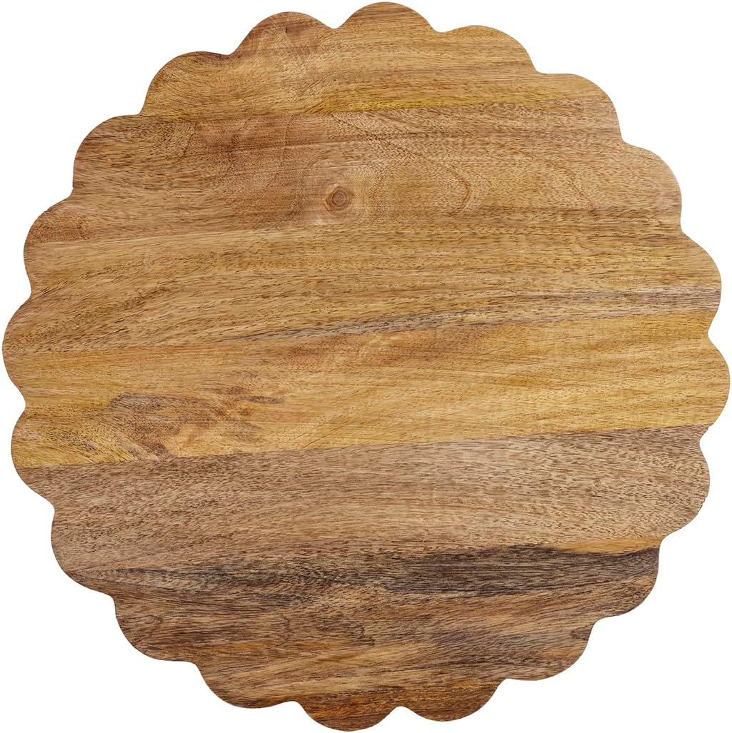 Mud Pie Wood Scalloped Lazy Susan