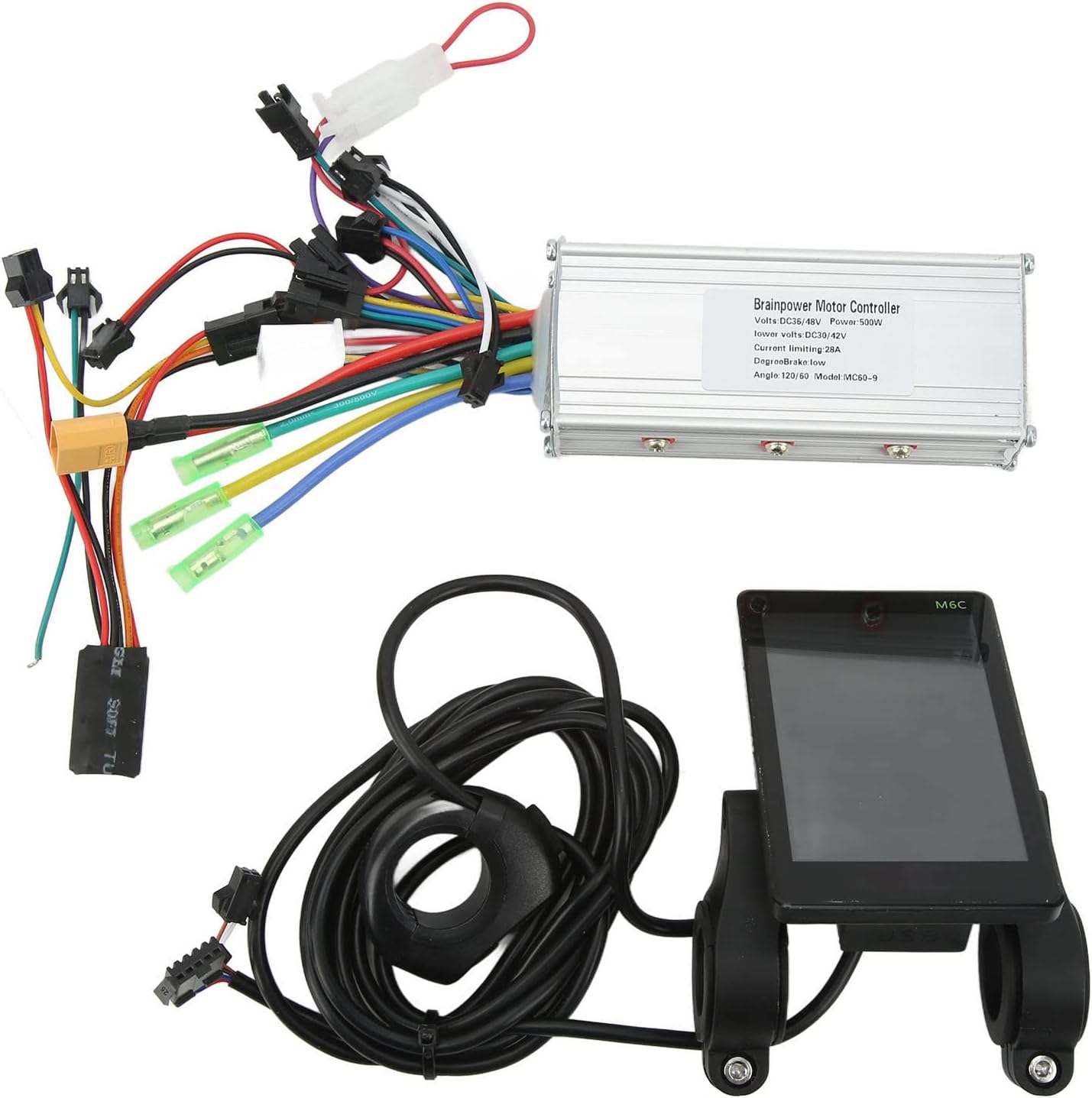 Alomejor Electric Brushless Controller M6C LCD Display 36/48V 500W Electric Controller Set for 22.5mm Handlebar