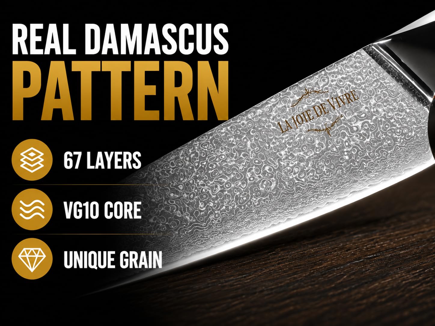 Damasco - Cuchillo de chef japonés de 8 pulgadas, con núcleo de acero VG-10 de 67 capas, cuchillo de cocina profesional ultra afilado, mango de resina turquesa blanca, caja de regalo premium