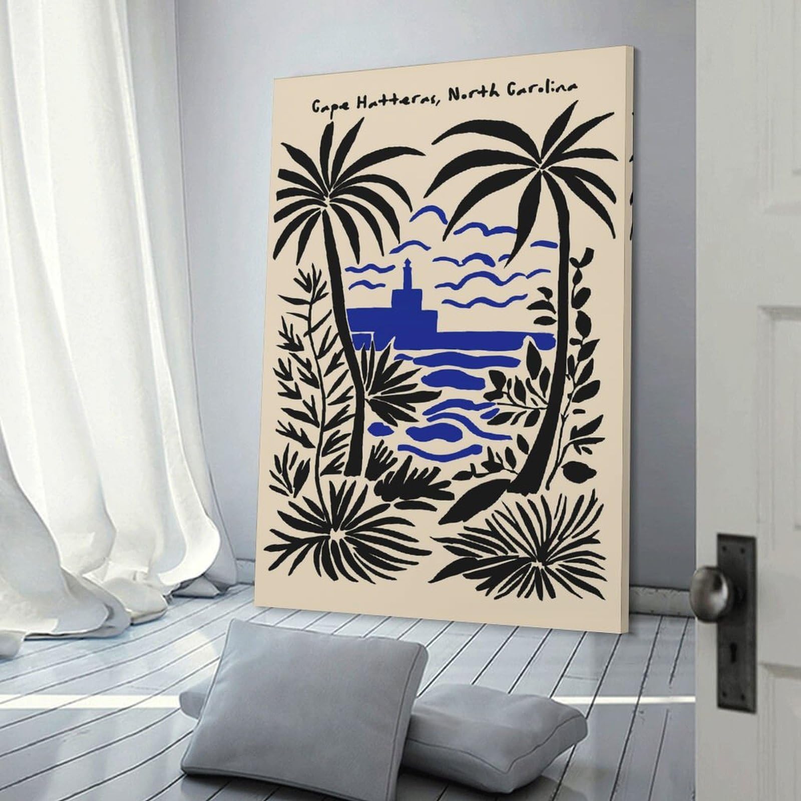 Junmoney Cape Hatteras, North Carolina Art Print Decorative Wall Artwork, 20x30inch(50x75cm), for Home Lounge, Bedroom Or Reading Nook, Eye Catching Artwork for Blank Walls