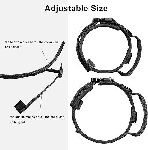 Miniatura 3 de DAGANXI Collar táctico para perro, collar ajustable de nailon para entrenamiento militar con asa de control y hebilla de metal pesado para perros