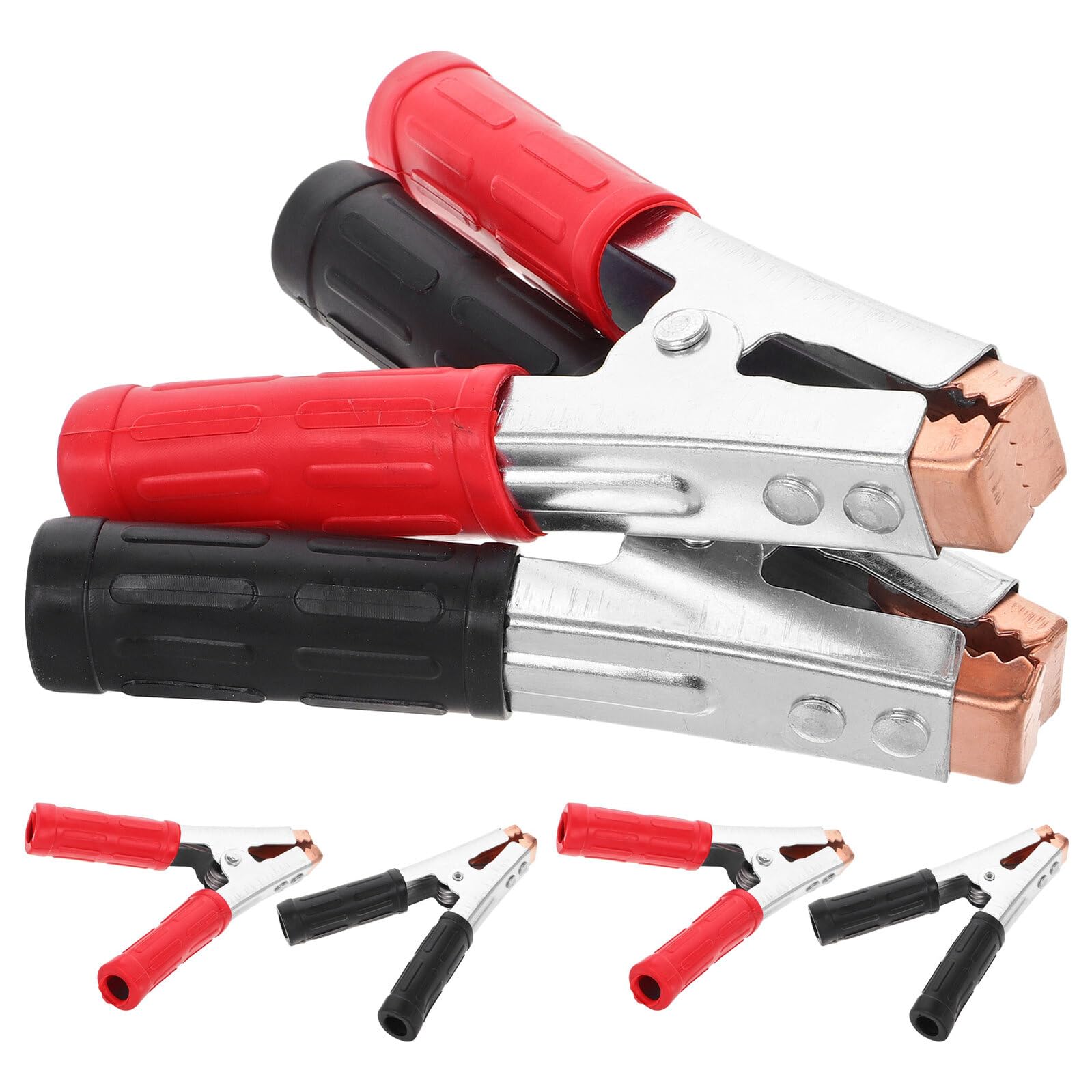 Lot De 6 Pinces De Batterie Plaquées Cuivre Pinces Électriques De Type Crocodile Pour Câbles De Démarrage Pour