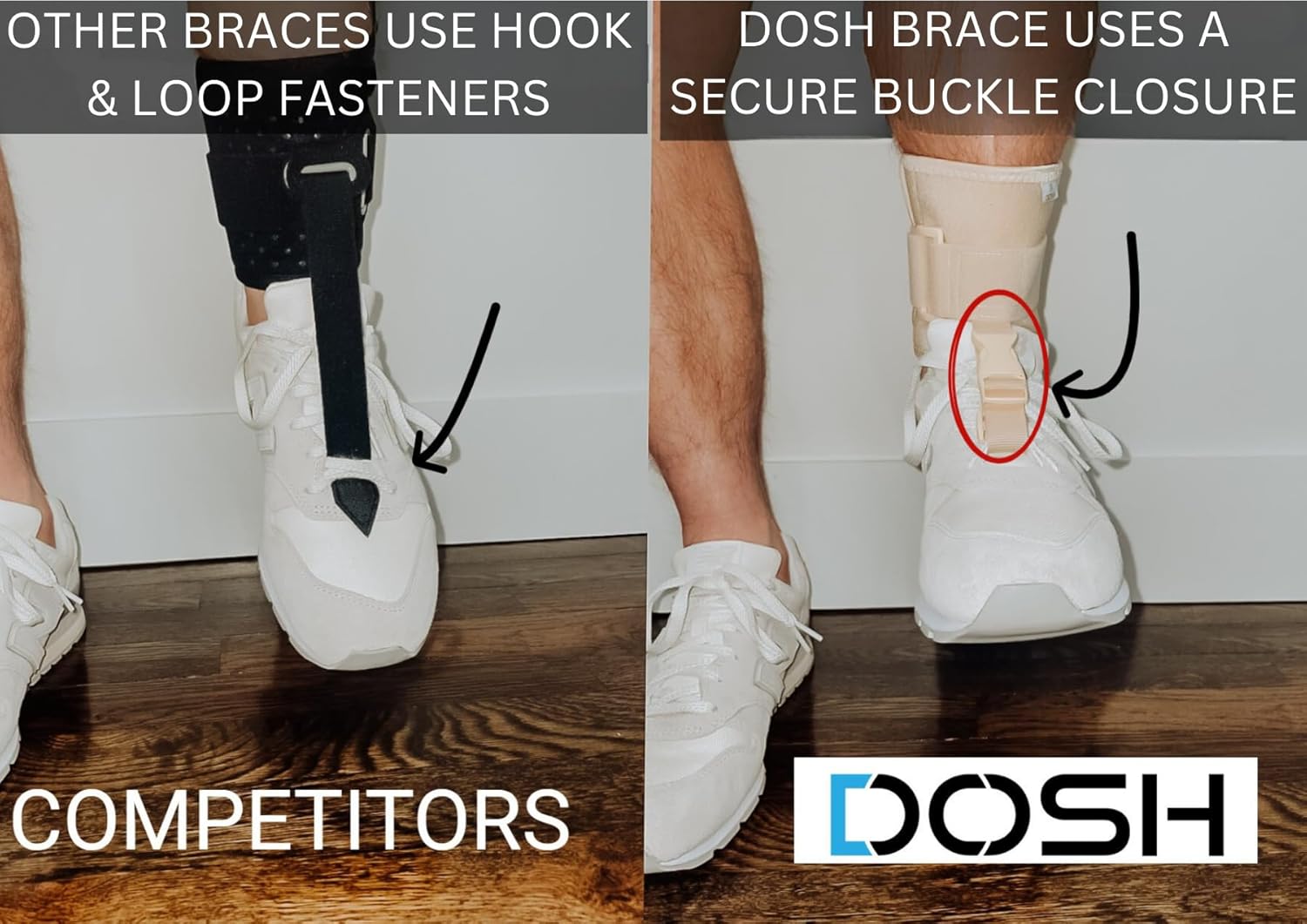 Dosh AFO Foot Drop Brace - Drop Foot Brace for Walking - AFO - Unisex (Beige)
